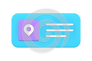 Location map user interface window quick tips smartphone desktop button menu 3d icon vector