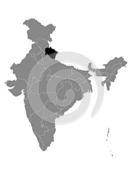 Location Map of Uttarakhand State