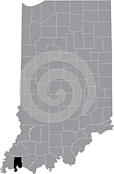 Location map of the Vanderburgh County of Indiana, USA