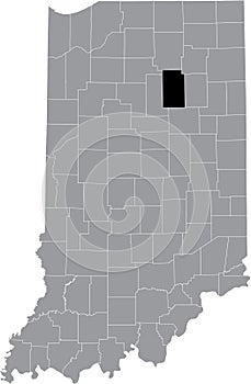 Location map of the Wabash County of Indiana, USA