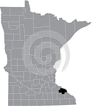 Location map of the Wabasha County of Minnesota, USA