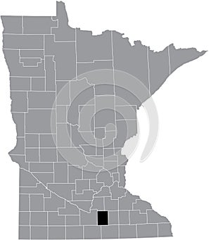 Location map of the Waseca County of Minnesota, USA