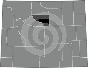 Location map of the Washakie County of Wyoming, USA photo