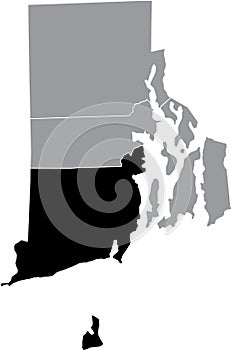 Location map of the Washington County of Rhode Island, USA