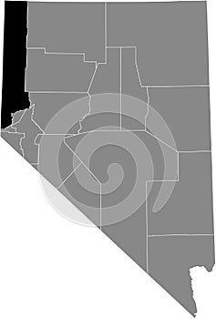 Location map of the Washoe County of Nevada, USA