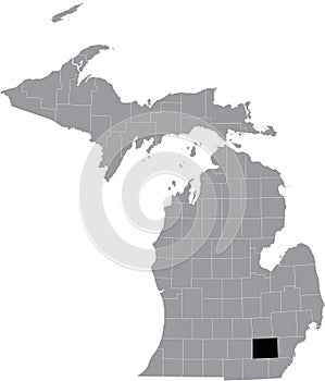 Location map of the Washtenaw County of Michigan, USA