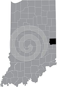 Location map of the Wayne County of Indiana, USA