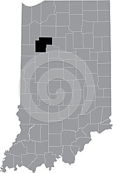 Location map of the White County of Indiana, USA