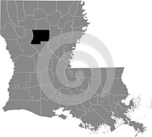 Location map of the Winn Parish of Louisiana, USA