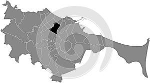 Location map of the Wrzeszcz Dolny district of Gdansk, Poland