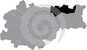 Location map of the WzgÃ³rza KrzesÅ‚awickie KrzesÅ‚awice Heights district of Krakow, Poland