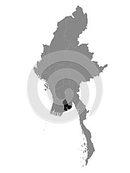 Location Map of Yangon Region photo