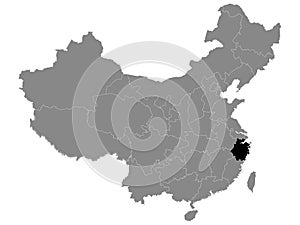 Location Map of Zhejiang Province
