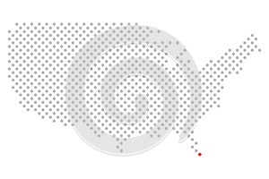 Location of Miami in USA: Map of America with dots