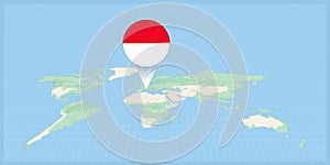 Location of Monaco on the world map, marked with Monaco flag pin