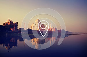 Location Navigation Destination Journey Position Concept