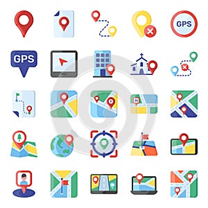 Location and Navigation flat Vectors Pack