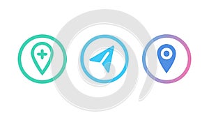 Location & Navigation Pointer Icons for GPS Apps, vector design Generative AI