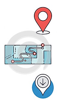 Location and Navigation Vector Icons Set