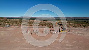 Location with oil extraction well, and secondary water injection well. Vaca Muerta Argentina photo