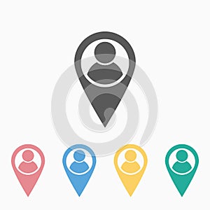 Location people icon, location, people, map, direction