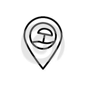 Location pin, beach icon. Simple line, outline vector elements of vacation icons for ui and ux, website or mobile application