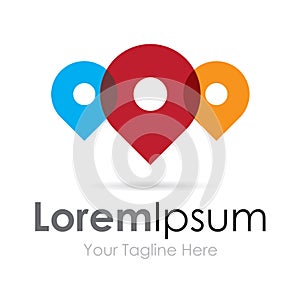 Location pin colorful and fun simple business icon logo