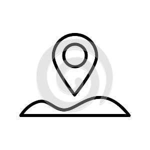 Location pin, desert icon. Simple line, outline vector elements of wilderness icons for ui and ux, website or mobile application