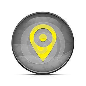 Location pin Help icon on classy splash black round button illustration