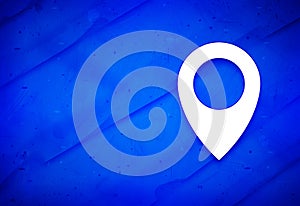 Location pin icon abstract watercolor painting dark blue background illustration