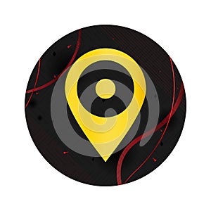 Location pin icon elegant black round button