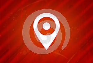 Location pin icon isolated on abstract red gradient magnificence background