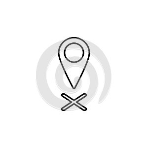 Location, pin icon. Simple thin line, outline vector of location icons for ui and ux, website or mobile application