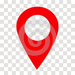 Location pin icon on transparent. location pin sign. flat style.