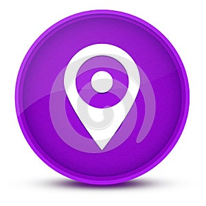 Location pin luxurious glossy purple round button abstract