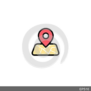 Location pin.Map pin flat design style modern icon