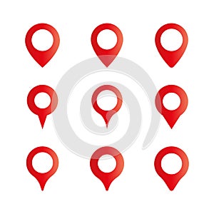 Location pin, Map pin vector icon, Red mapping pin icon, Red pins, Drop pin