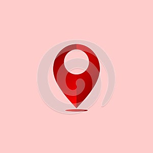 Location, pin, pointer icon symbol design, simple shape vector icon