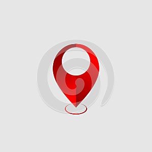 Location, pin, pointer icon symbol design, simple shape vector icon