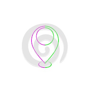 Location, pin, pointer icon symbol design, simple shape vector icon