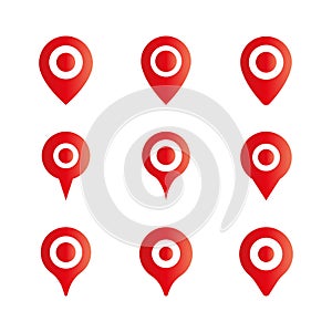 Location pin, Red map pin vector icon, Drop pin.