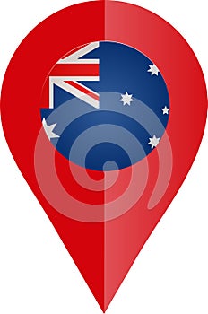 Location Pin Vector with Australian Flag