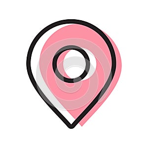 Location point logo design, gps pointer symbol, map pin icon - vector