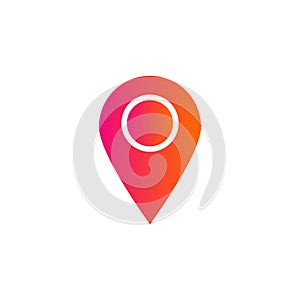 Location pointer isolated icon, gradient design style minimal vector