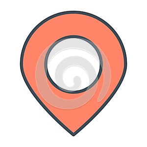 Location Pointer Line Icon. Vector Simple Minimal 96x96 Pictogram