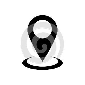 Location pointer. Pointer icon. Flat icon with black location pointer. Map pin icon. Map marker vector