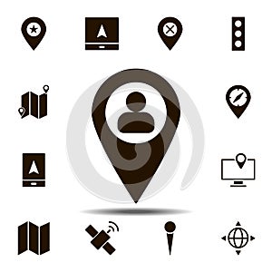 location, profile icon. Simple glyph, flat vector element of Location icons set for UI and UX, website or mobile application