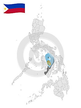 Location Province of Negros Occidental on map Philippines. 3d location sign  of  Negros Occidental. Quality map with  provinces of photo