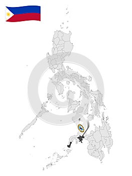 Location Province of Zamboanga del Sur on map Philippines. 3d location sign  of  Zamboanga del Sur. Quality map with  provinces of photo