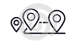 Location Route Navigation Path Vector Icon, vector design Generative AI